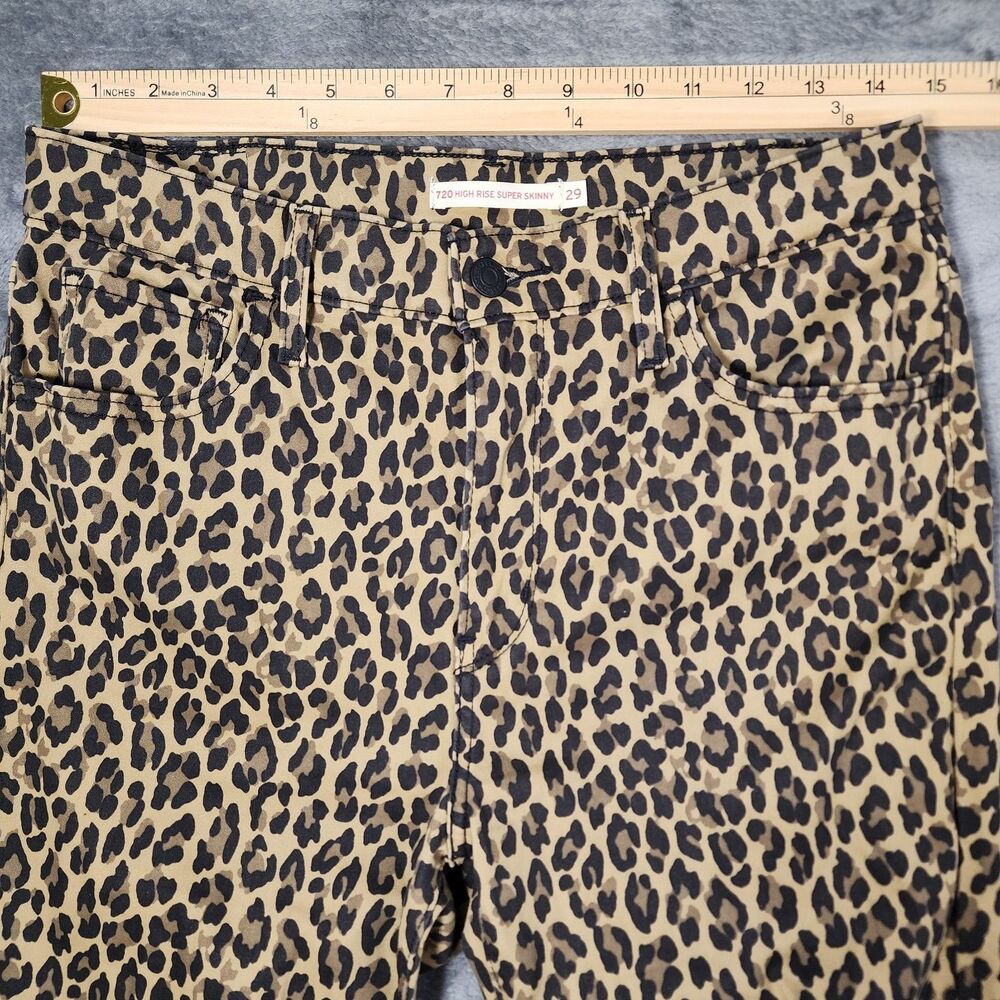 Levi's 720 High Rise Super Skinny 29x30 Leopard Animal Print Jeans - Picture 6 of 12